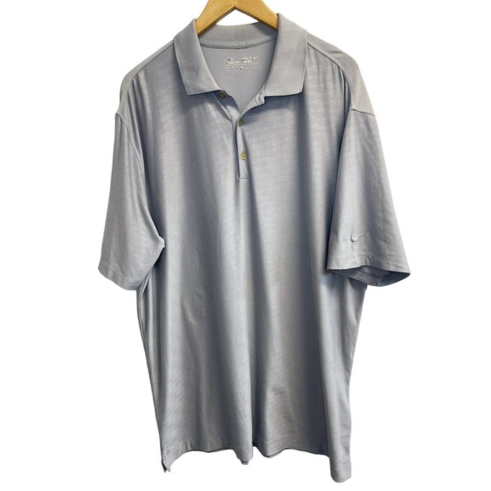 Nike Polo Shirt Mens XL Grey Golf Dri-Fit Tour Performance Swoosh Logo